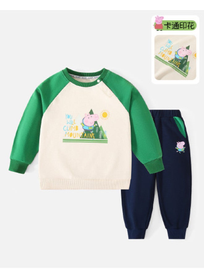 peppa Pig Spring Boys' Cotton Soft & Breathable Cartoon Casual Set - Image 1
