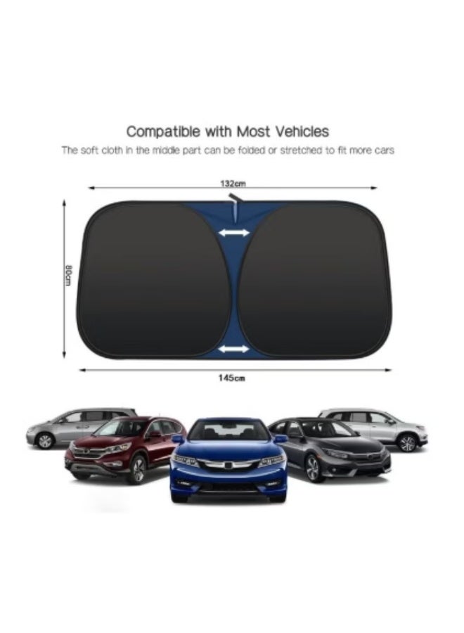 virenia Foldable Car Windshield Sunshade – Reflective Front Window Cover with Storage Pouch – Blocks UV Rays & Sun Heat – Keeps Vehicle Cooler – 145cm x 80cm - Image 4