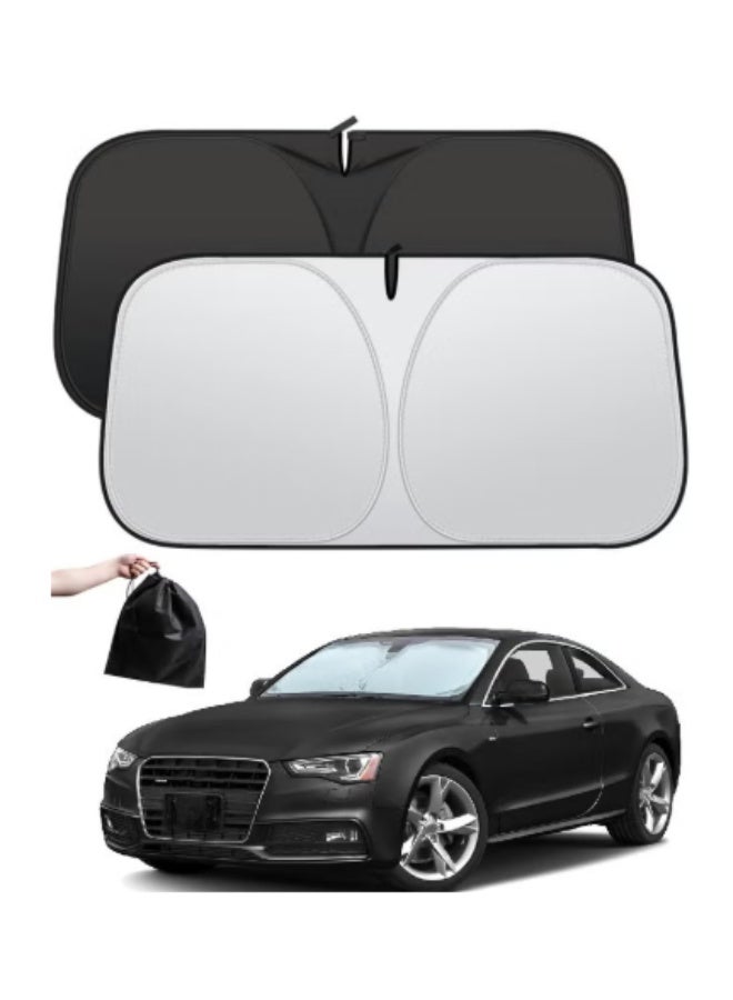 virenia Foldable Car Windshield Sunshade – Reflective Front Window Cover with Storage Pouch – Blocks UV Rays & Sun Heat – Keeps Vehicle Cooler – 145cm x 80cm - Image 1
