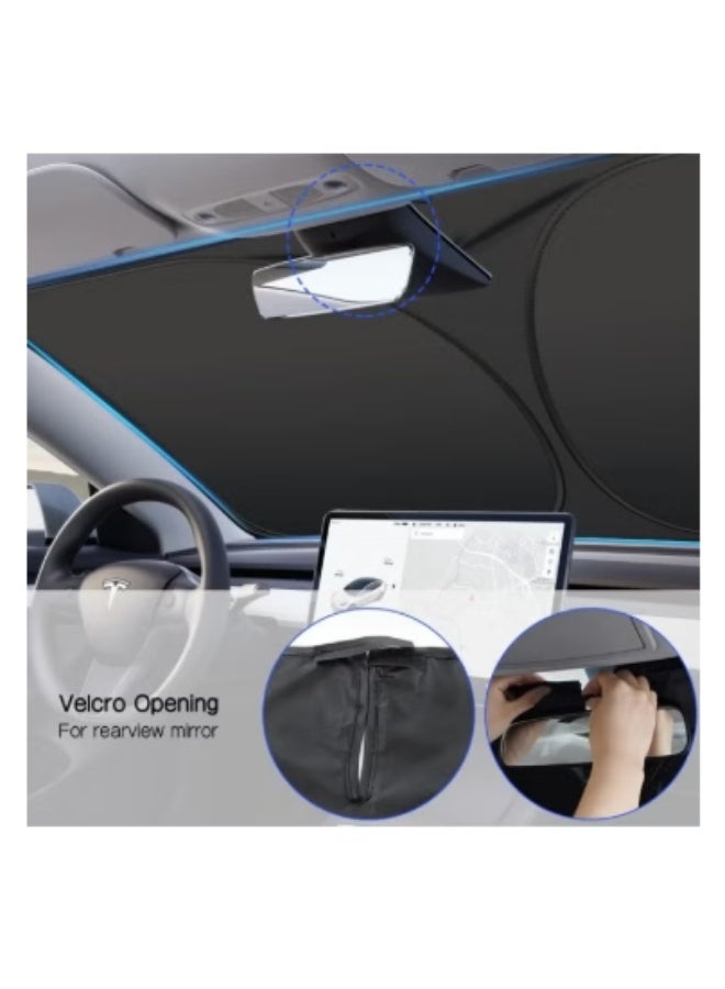 virenia Foldable Car Windshield Sunshade – Reflective Front Window Cover with Storage Pouch – Blocks UV Rays & Sun Heat – Keeps Vehicle Cooler – 145cm x 80cm - Image 3