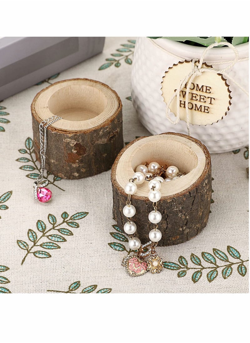 KASTWAVE - Wooden Candle Holders Votive Candle Holders, Rustic Wooden Pillar Candle Stands Vintage Wooden Tealight Holders Set Candle Centerpieces for Dining Table Wedding Party 12 Set - Image 1