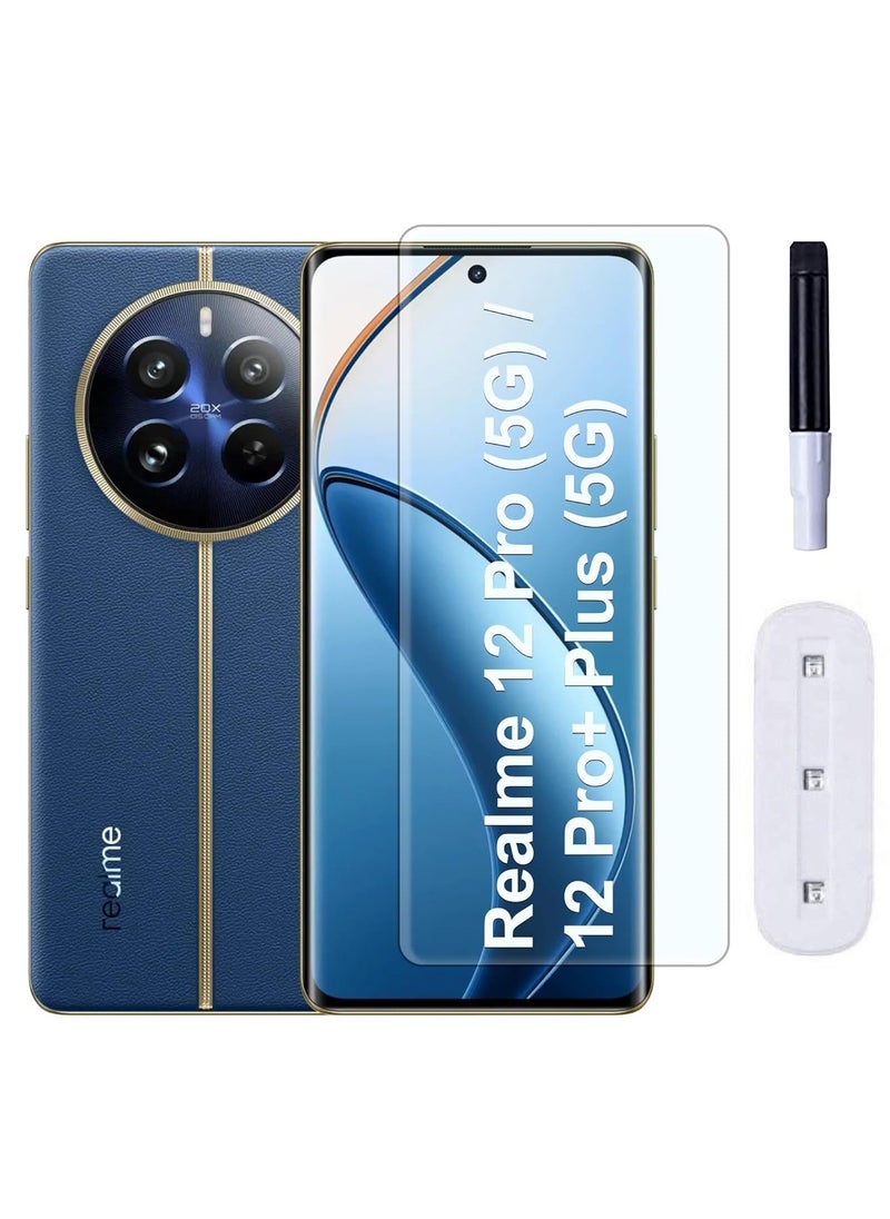Generic - UV Liquid Glue Full Coverage Tempered Glass Screen Protector For Realme 12 Pro & Realme 12 Pro Plus - Clear - Image 1