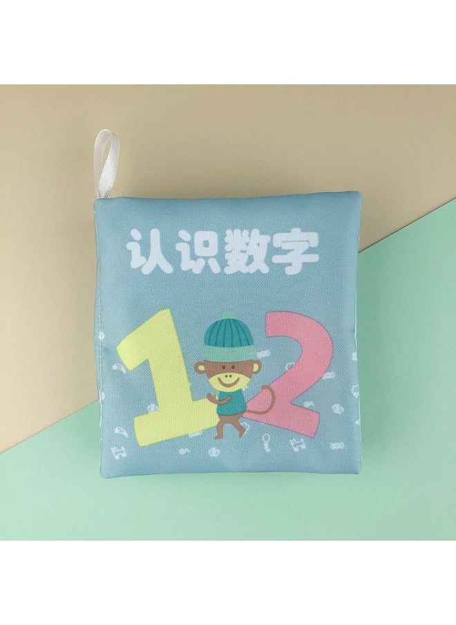 Baby Animal Tail Cloth Book Baby Tear Cloth Book Children's Ring Paper Three-dimensional Cloth Book Early Teaching Toys Wholesale-Color:Digital Ordinary Cloth Book (4 Pages, Without Tail, Single Bag)  - Image 1