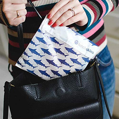 Lunchskins Recyclable & Sealable Paper Sandwich Bags – 50 Count | Shark Design | Eco-Friendly Grease-Resistant Glassine Snack Bags with Self-Adhesive Closure for Freshness - Image 4