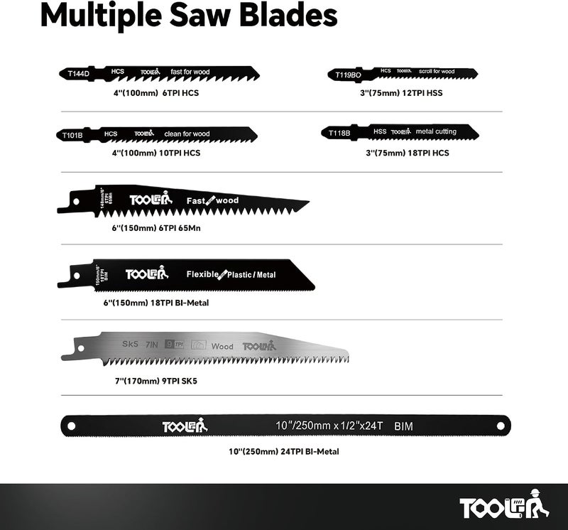 : 8-In-1 Multi Blades Hand Saw, Drywall Cutter, Hacksaw for Sheetrock, Wood, Metal, Plastic, Plywood - Portable Long Blade - Image 3