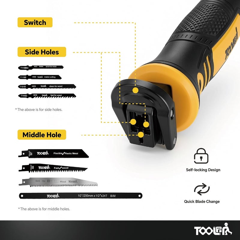 : 8-In-1 Multi Blades Hand Saw, Drywall Cutter, Hacksaw for Sheetrock, Wood, Metal, Plastic, Plywood - Portable Long Blade - Image 2