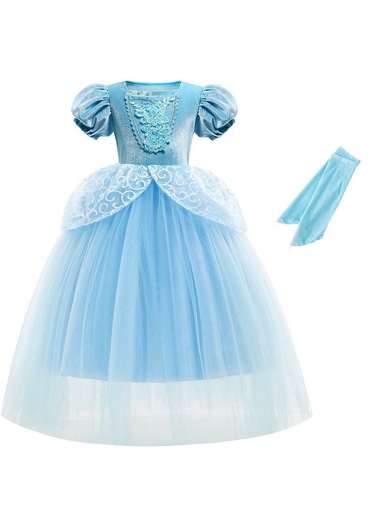 KUYING Princess Cinderella Breathable Partywear Fancy Dress Cosplay Costume For Girls  - Image 1