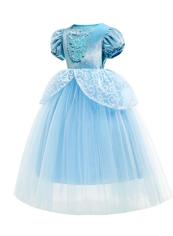 KUYING Princess Cinderella Breathable Partywear Fancy Dress Cosplay Costume For Girls  - Image 3