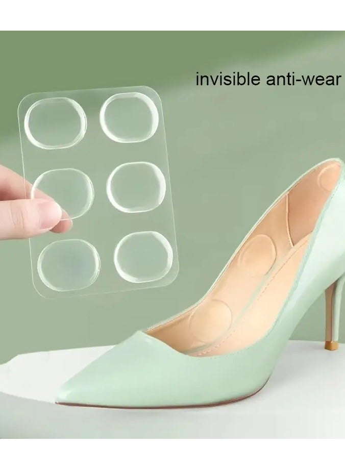 Goolsky 6pcs Silicone Insoles Insert Non-slip Gel Pad Forefoot Protector Heel Rubbing Pad Silicone Small Round Sticker Randomly Paste Anti-wear Scraping Feet Anti Heel Pain Bubble Callus Shoe Sticker Insoles - Image 3