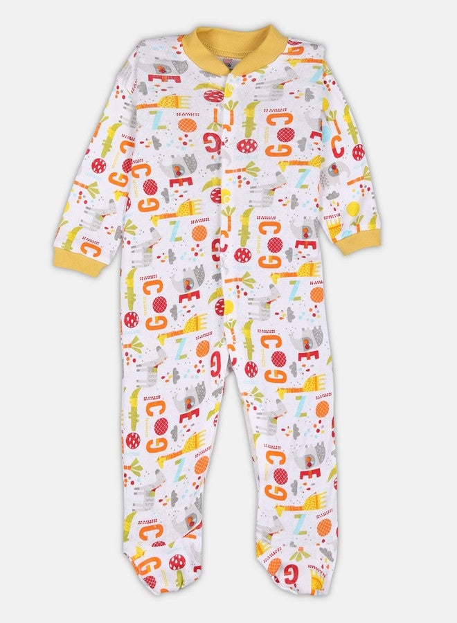 TiniBerry 100% Cotton Rompers/Sleepsuits/Jumpsuit/Night Suits for New-Born Baby Boys & Girls Pack of 3 (0-3 Months, Yellow) - Image 4