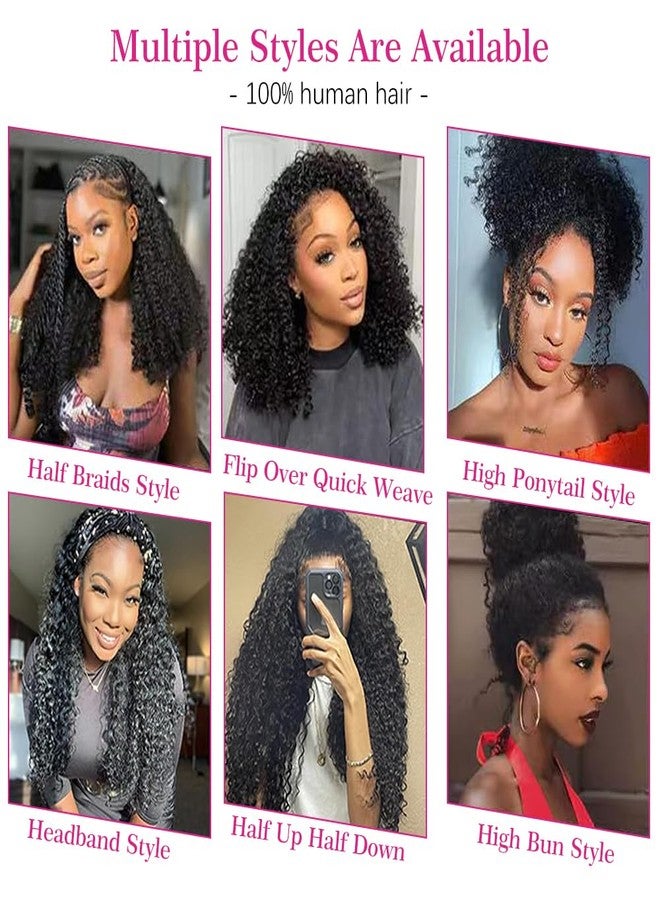 Legendhair Afro Kinky Curly Human Hair Half Wigs for Black Women Wear & Go Glueless Wigs Human Hair Seamless Kinky Curly Flip Over Drawstring Clip in Half Wig No Sew In 200% Density Natural Color 20 Inch - Image 5