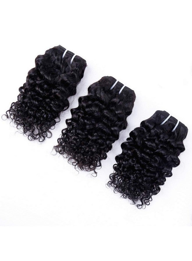 أودير حزم موجة الماء مع إغلاق 4X4 شعر بشري قصير بوب مجعد 10 10 10 + 10 شعر برازيلي عذراء رطب ومموج غير معالج 3 حزم مع إغلاق دانتيل 50 جيجا حزمة لون طبيعي - Image 4