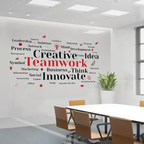 StickMe Team Work - Idea - Creative -Typography Office Inspirational Motivational Quotes - Self-Adhesive Wall Sticker Decorative Decal (Multi Colour, Vinyl) (Large - 210 x 120 cm) - Image 5