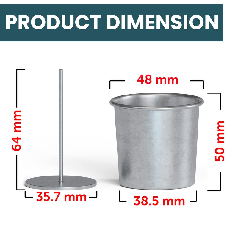 NATIKON Votive Candle Molds Seamless Aluminum Steel Molds with 10 Wick Pins - Image 2