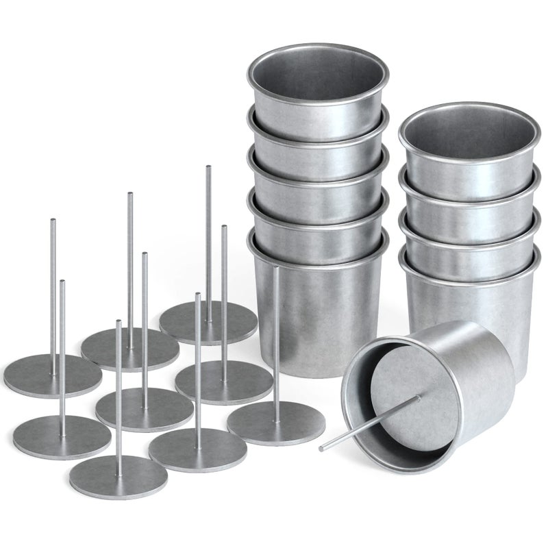 NATIKON Votive Candle Molds Seamless Aluminum Steel Molds with 10 Wick Pins - Image 1