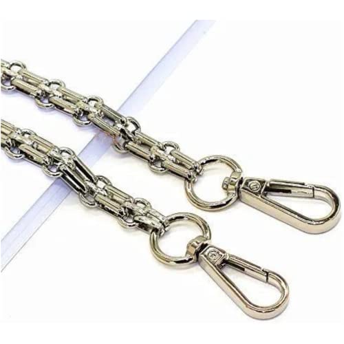 LONG TAO 47" DIY Iron Chain Strap Handbag Chains Accessories Purse Straps Shoulder Cross Body Replacement Straps (Silver) - Image 1