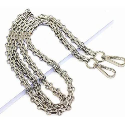LONG TAO 47" DIY Iron Chain Strap Handbag Chains Accessories Purse Straps Shoulder Cross Body Replacement Straps (Silver) - Image 3