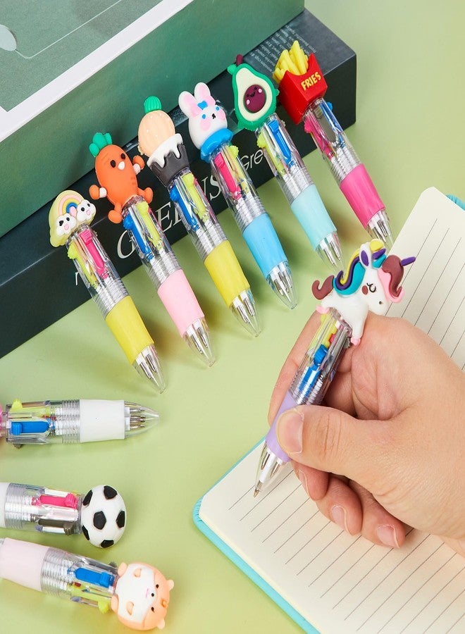 Mooliwe 24 Pcs Multicolor Pen in One Include 18 Pcs 4 in 1 Multicolor Ballpoint Pens and 6 Pcs 6 in 1 Colored Cute Retractable Pens for Office School Supplies Students Children Gift Kids Party Favors - Image 4