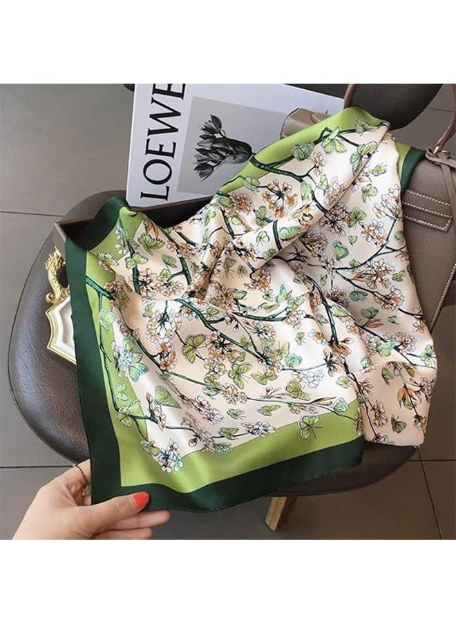 Satin Scarves for Women 27.5 × 27.5 inches Medium Square Elegant Silk Feeling Head Scarf - Image 2