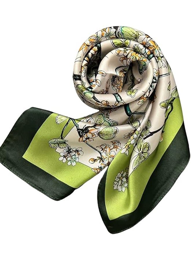 Satin Scarves for Women 27.5 × 27.5 inches Medium Square Elegant Silk Feeling Head Scarf - Image 3