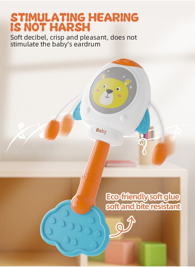 Soft Touch 5PCS Baby Rattles Set with Gift Box Infant Cartoon Rattles Teether Toy Grab Shaker and Spin Rattle Baby Chew Toys Baby Teething Toys Musical Toys for 18 Months Newborn Infant Baby New Born Baby Gifts  - Image 4