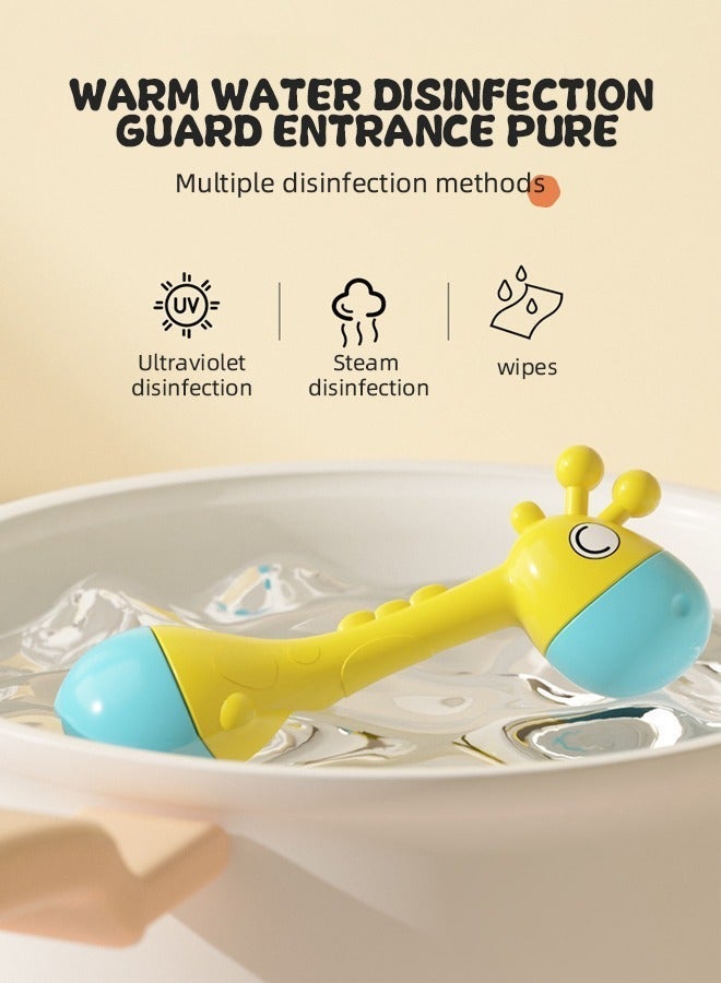 Soft Touch 5PCS Baby Rattles Set with Gift Box Infant Cartoon Rattles Teether Toy Grab Shaker and Spin Rattle Baby Chew Toys Baby Teething Toys Musical Toys for 18 Months Newborn Infant Baby New Born Baby Gifts - Image 5