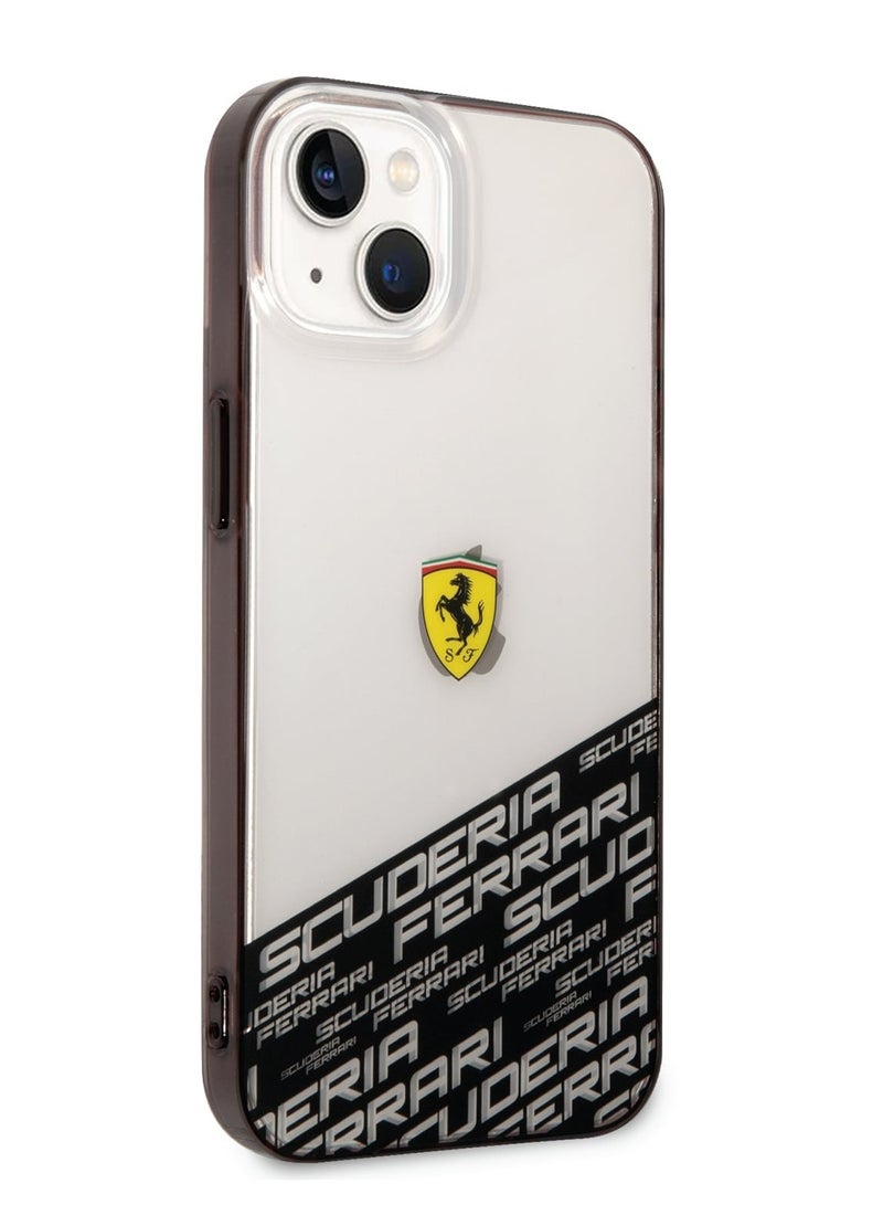 Ferrari iPhone 14 Case PC/TPU IML Back Cover with Bottom Scuderia Allover Print / Lifted Ring Case / Slim Profile / Easy Snap-On / Drop & Bumper Protection - Silver - Image 5