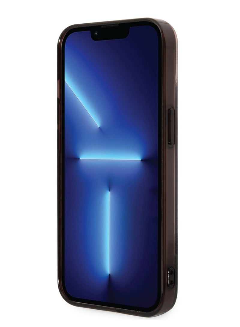 Ferrari iPhone 14 Case PC/TPU IML Back Cover with Bottom Scuderia Allover Print / Lifted Ring Case / Slim Profile / Easy Snap-On / Drop & Bumper Protection - Silver - Image 3