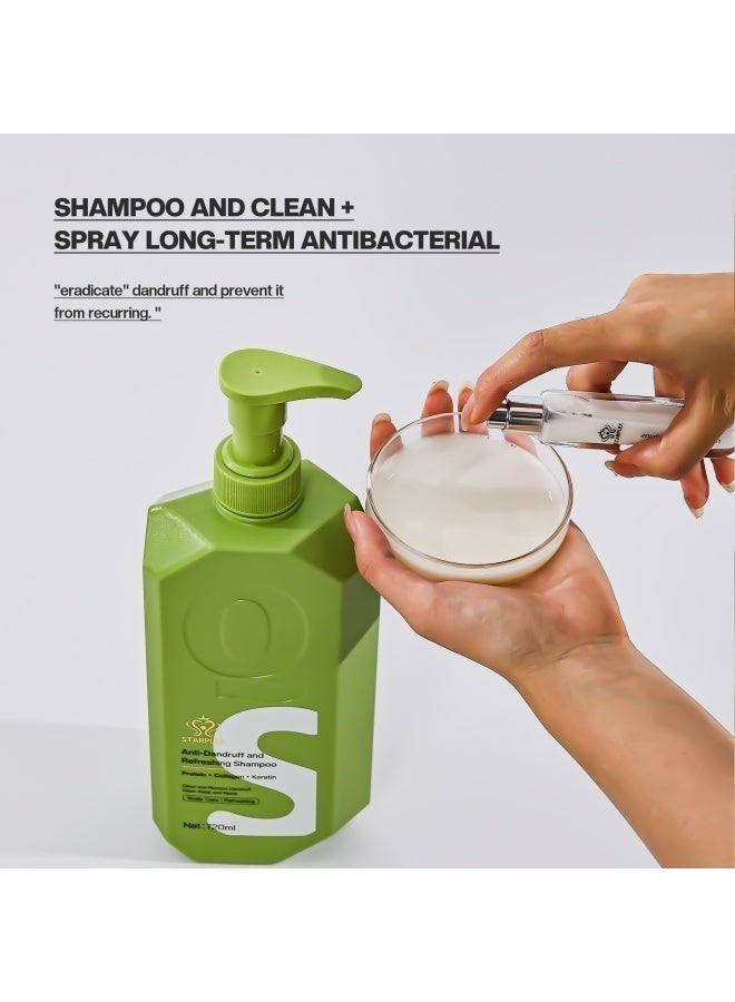 STARPLEX Anti-Dandruff Shampoo 720ml - Protein Collagen & Keratin Complex | Refreshing Scalp Care & Dandruff Removal | + Free Anti-Dandruff Spray - Image 5