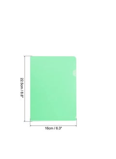 MARKQ A4 Plastic File, L-Type Folders Project Pockets Clear Paper Document Jacket Sleeve for Office, Paper Storage, Green (Pack of 12)  - Image 2
