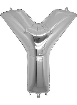 Parti Bulutu Partibulutu Y Letter Silver Foil Balloon 40 Cm