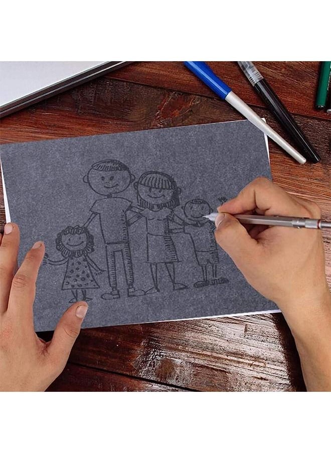 Carbon Copy Paper 100 Sheets Black Graphite Paper A4 Transfer Tracing Paper and 5 Pieces Ball Embossing Styluses