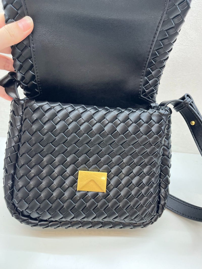 Elegant And Luxurious Trendy Woven Versatile Designer Style Internet-Famous Flip-Top Heavy-Duty Genuine Leather Bag For Simple Commuting - Image 5