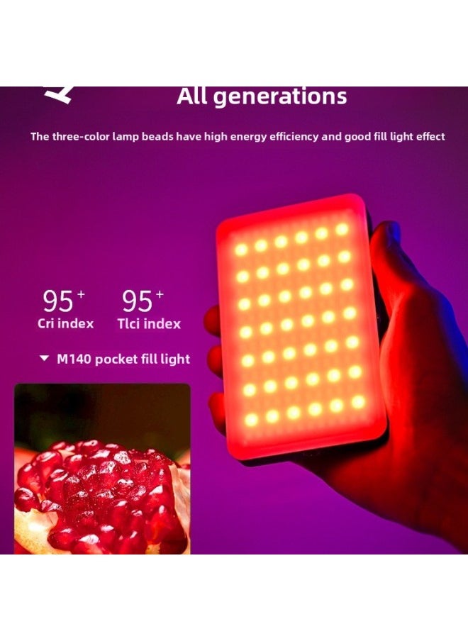 Mini Portable Fill Light Selfie Mobile Phone Live Photo Beauty Light RGB Full Color SLR Camera-Specification:Brightening Model [three-tone Lighting + Full Color] + Clip + Desktop Tripod