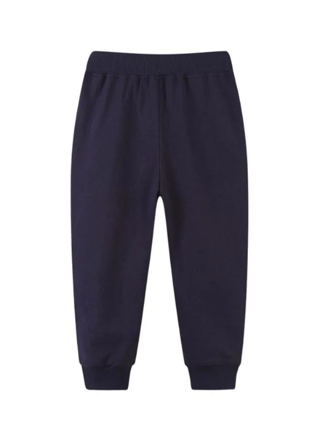YUNIQEE Black Regular Fit Mid Rise Printed Trackpant