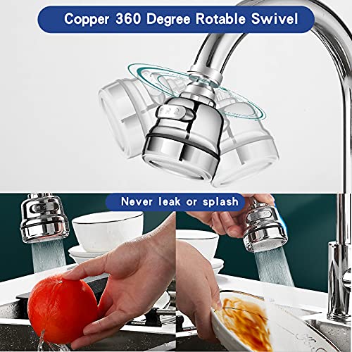 Mockery Kitchen Water Saving Tap Aerator Adjustable Faucet Adapter, Anti-Splash Sink Sprayer Faucet Nozzle Head, Replacement Part Faucet Head, Water Flow Settings for Kitchen, Bathroom - Image 2
