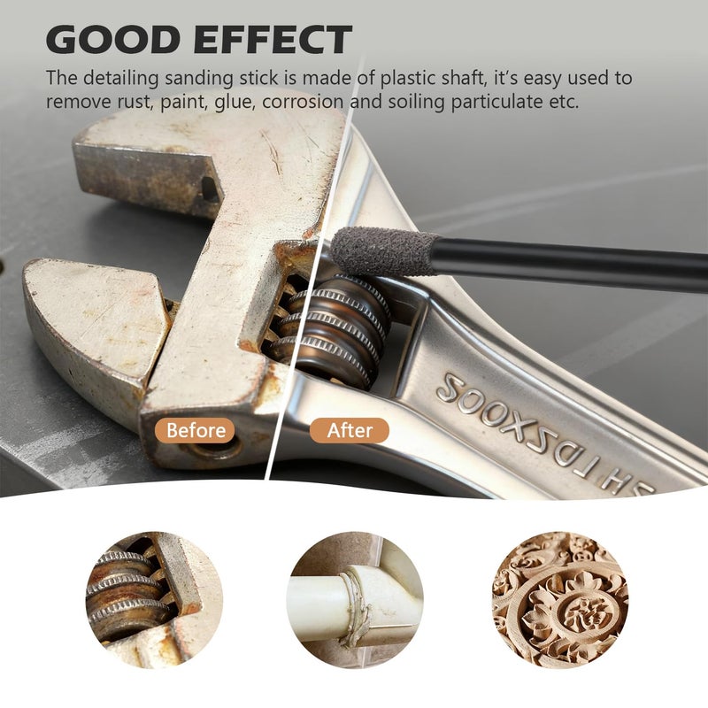 SCOTTCHEN Sanding Sticks Matchsticks Fine Detailing Sanding Grits 120/180 and 400/800-10 Pack - Image 4