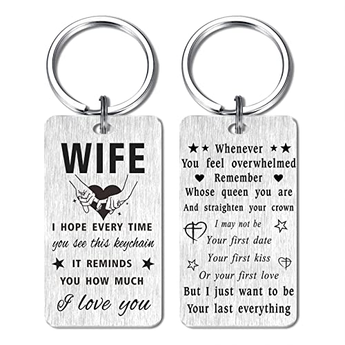 Gezxin Gifts for Wife Mother's Day - Romantic Wife Birthday Sweetest Day Easter Wedding Just Because Valentines Day Keychain from Husband - Image 1