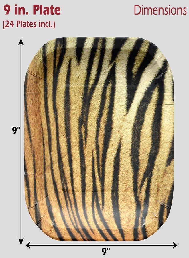 Havercamp Tiger Theme Party Pack for 24 Guests! Photo-Realistic Tiger Supplies for a Roaring Good Birthday, Football, or any Big Cat Event! Includes 24 Dinner Plates & 24 Side Plates - Image 3