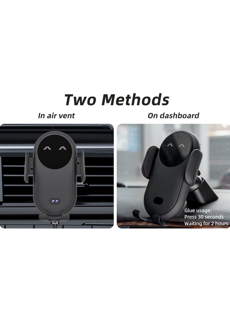 Excefore - Wireless Car Charger Smart Wireless Auto-Sensor Car Phone Holder Charger Car Phone Holder Mount Wireless Fast Charging Air Vent Car Phone Mount for Car Dashboard Windshield Air Vent - Image 1