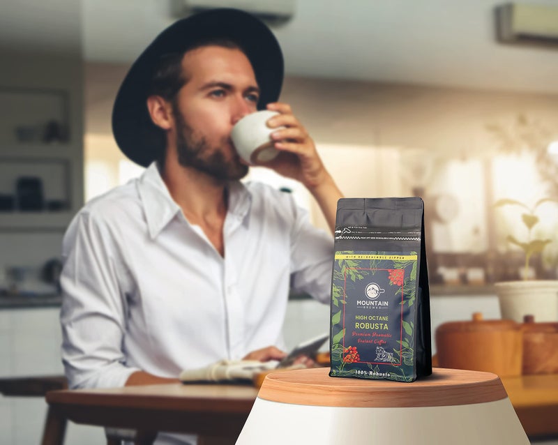 MOUNTAIN BREWED Premium Instant Coffee - 100% Robusta | 100 grams Re-sealable Pouch - Image 4