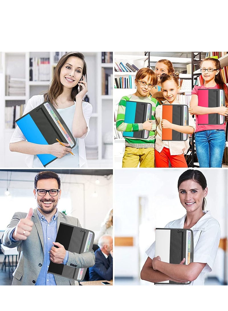 Expanding File Folder, Accordion Zip Folders with Zipper Closure Document Organizer, A4 Size, with Sticky Labels 13 Pocket (Green) - Image 4