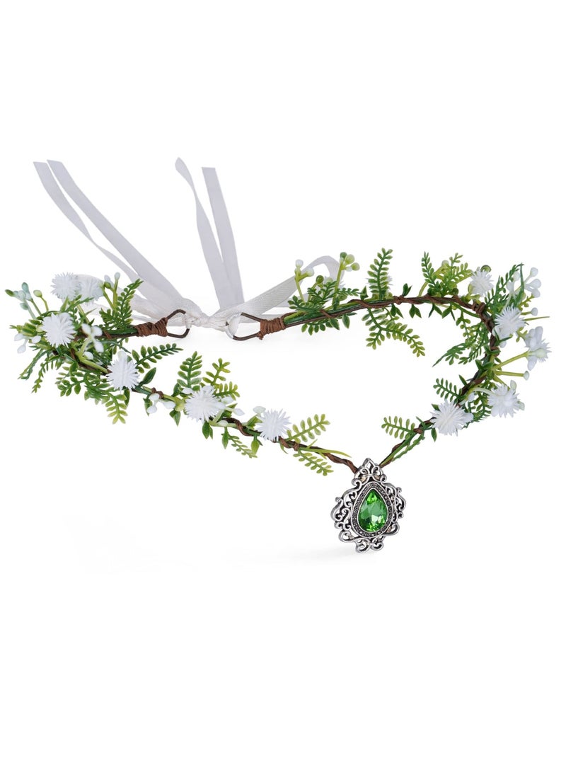SYOSI Woodland Flower Crown Elf Florla Headband Forest Fairy Headpiece for Women Girls Wedding Cosplay Bridal Shower Party - Image 1