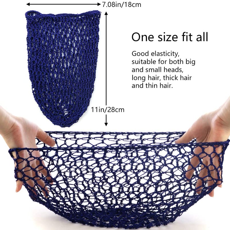 TCOTBE 3 Pcs Mesh Hair Net Rayon Knit Snood Hat Mesh Crocheted Hairnet Sleep Cap Long Hair Cover Ornament Thick Hair Women Hair Net for Sleeping Soft Sleeping Hat Hair Accessories - Image 2