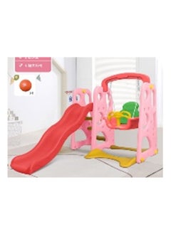 FULL JOY Slide With Swing + Basketball  3*1 , Pink  - Image 1