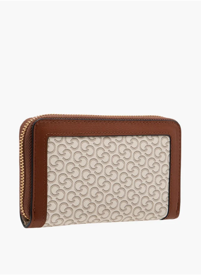 Celeste Women's Monogram Print Wallet with Zip Closure