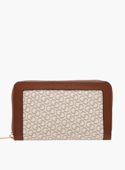 Celeste Women's Monogram Print Wallet with Zip Closure