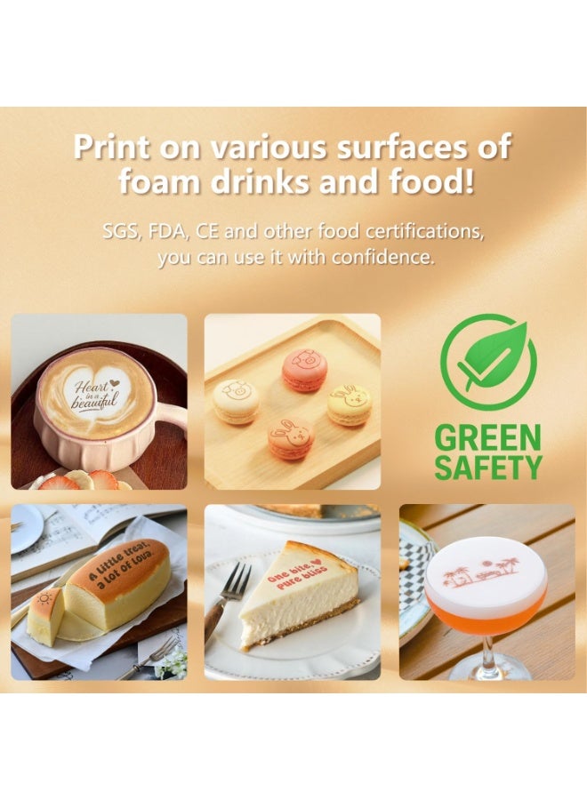 EVEBOT Portable Food PrintPen, Coffee Print Pen, Mini Coffee Printer, Food Printer, Bluetooth Edible Inkjet Pen, Logo and Pattern Print, Latte Art Printer for Coffee Cake Cookies Bread Macaron Chocolate DIY - Image 3