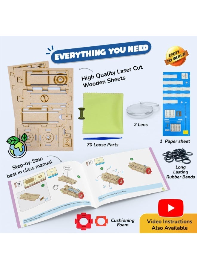 Smartivity Telescope Toy for Kids Age 8, 9, 10, 11, 12, 13, 14 Years Old | Measure Height & Distance | Birthday Gift for Boys & Girls | DIY Science Toys for Kids 8-14 Years - Image 1