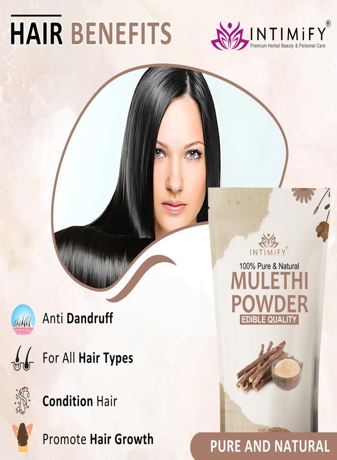 INTIMIFY Mulethi Powder For Face Whitening, Eating, Drinking | Can be Use Both Women & Men | (100 Gms X 3 Pack) - Image 4